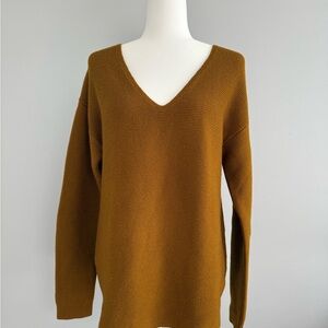 ARITZIA: Wilfred V-Neck Sweater in Mustard